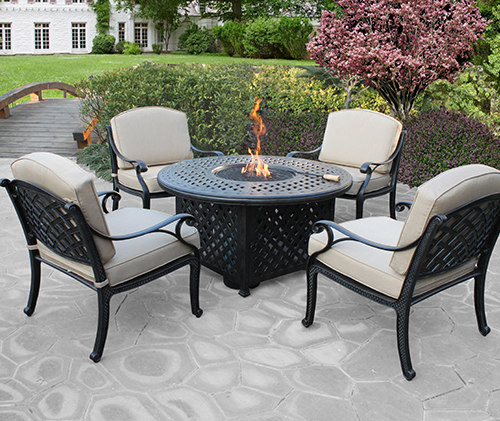 Weave 48 Round Firepit Table D O T Furniture Limited